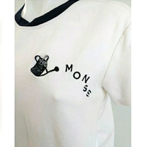 🌱 MONSE High-Low Crew Neck T-Shirt White Sz XS - Picture 3 of 8